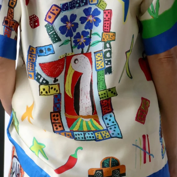 Alémais Silk Multicolored Blouse NWT Sz XS AU 6 - Picture 6 of 6